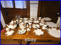 Royal Albert Old Country Roses Large Multi-Piece Collection 22K Gold Trim