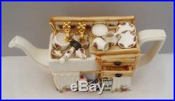 Royal Albert Old Country Roses Large Novelty Kitchen Sink Teapot Cardew Ltd Ed