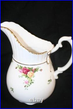 Royal Albert Old Country Roses Large Ribbon Pitcher 78oz 10.5 Bone China Vtg