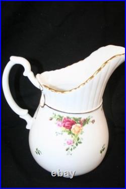 Royal Albert Old Country Roses Large Ribbon Pitcher 78oz 10.5 Bone China Vtg