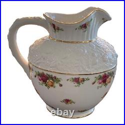 Royal Albert Old Country Roses Large Sculpted Pitcher Holds 5 Quarts