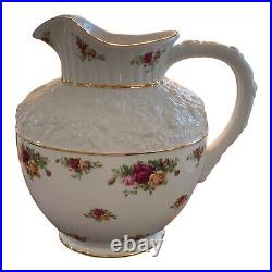 Royal Albert Old Country Roses Large Sculpted Pitcher Holds 5 Quarts