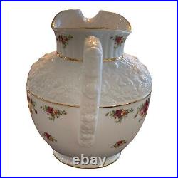 Royal Albert Old Country Roses Large Sculpted Pitcher Holds 5 Quarts