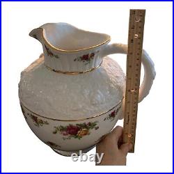 Royal Albert Old Country Roses Large Sculpted Pitcher Holds 5 Quarts