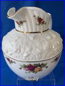 Royal Albert Old Country Roses Large Sculpted Pitcher Holds 5 Quarts Gold Trim