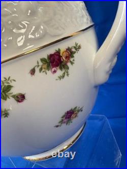 Royal Albert Old Country Roses Large Sculpted Pitcher Holds 5 Quarts Gold Trim