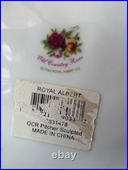 Royal Albert Old Country Roses Large Sculpted Pitcher Holds 5 Quarts Gold Trim