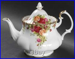 Royal Albert Old Country Roses Large Teapot 22k Gold Bone China 42 Oz 8 New