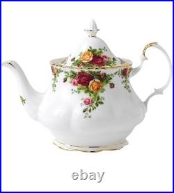 Royal Albert Old Country Roses Large Teapot 22k Gold Bone China 42 Oz 8 New