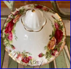 Royal Albert Old Country Roses Large Teapot 22k Gold Bone China 42 Oz 8 New