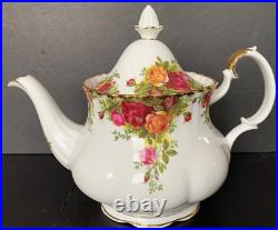 Royal Albert Old Country Roses Large Teapot 22k Gold Bone China 42 Oz 8 New