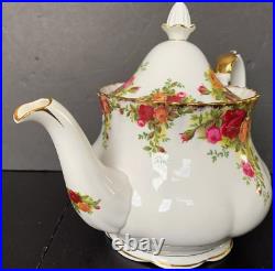 Royal Albert Old Country Roses Large Teapot 22k Gold Bone China 42 Oz 8 New