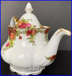 Royal Albert Old Country Roses Large Teapot 22k Gold Bone China 42 Oz 8 New