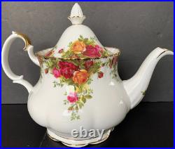 Royal Albert Old Country Roses Large Teapot 22k Gold Bone China 42 Oz 8 New