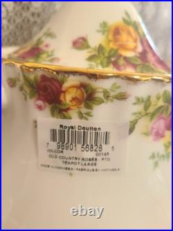 Royal Albert Old Country Roses Large Teapot, Creamer & Sugar Bowl withLid NIB Royal Albert Old Country Roses Large Teapot, Creamer & Sugar Bowl withLid NIB