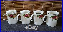 Royal Albert Old Country Roses Lidded Canister and (4) Casual Green Trim Mugs