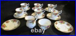 Royal Albert Old Country Roses Lot Of Miniature Cups & Saucer Creamer Sugar Bowl