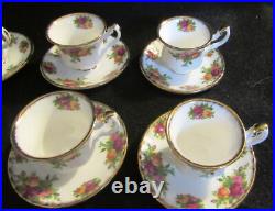 Royal Albert Old Country Roses Lot Of Miniature Cups & Saucer Creamer Sugar Bowl