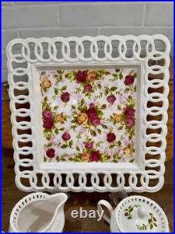 Royal Albert Old Country Roses Lot (Sugar, Creamer, Tray, Packet Holder) New