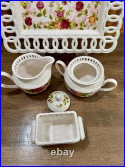 Royal Albert Old Country Roses Lot (Sugar, Creamer, Tray, Packet Holder) New
