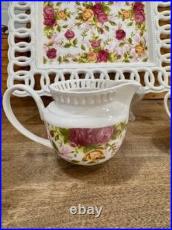 Royal Albert Old Country Roses Lot (Sugar, Creamer, Tray, Packet Holder) New