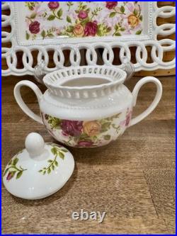 Royal Albert Old Country Roses Lot (Sugar, Creamer, Tray, Packet Holder) New