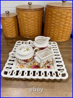 Royal Albert Old Country Roses Lot (Sugar, Creamer, Tray, Packet Holder) New
