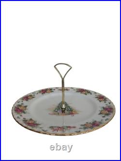 Royal Albert Old Country Roses Magic Xmas Tidbit One Tier Serving Tray Platter