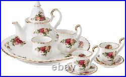 Royal Albert Old Country Roses Miniature Tea Set, 9 Piece, Mostly White with Mul