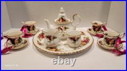 Royal Albert Old Country Roses Miniature Tea Set And Ornaments