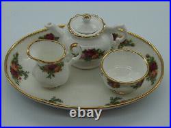 Royal Albert Old Country Roses Miniature Tea Set -Four Pieces English c. 1962