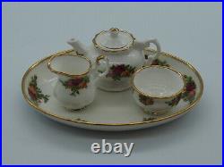 Royal Albert Old Country Roses Miniature Tea Set -Four Pieces English c. 1962