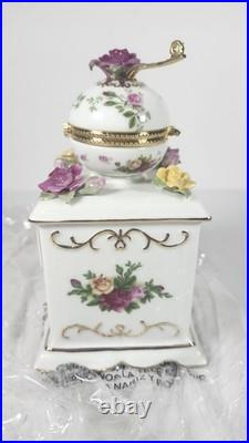 Royal Albert Old Country Roses Musical Coffee Grinder Trinket Box NIB