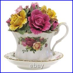 Royal Albert Old Country Roses Musical Teacup, 1 Count (Pack of 1), Mostly White