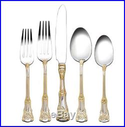 Royal Albert Old Country Roses OCR 65 Piece Stainless Service/12 Gold Accent NEW