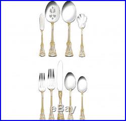Royal Albert Old Country Roses OCR 65 Piece Stainless Service/12 Gold Accent NEW