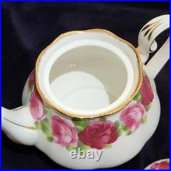 Royal Albert Old Country Roses Old English Rose 4 Piece Set Teapot + Creamer