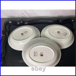 Royal Albert Old Country Roses Oval Vegetable Bowls Set of 3 Bone China Gold Rim