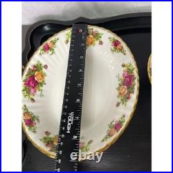 Royal Albert Old Country Roses Oval Vegetable Bowls Set of 3 Bone China Gold Rim