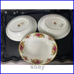 Royal Albert Old Country Roses Oval Vegetable Bowls Set of 3 Bone China Gold Rim
