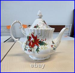 Royal Albert Old Country Roses Poinsettia Bone China Teapot with Lid England