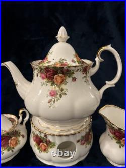 Royal Albert Old Country Roses Porcelain 4 Pc Teapot & Warmer Creamer & Sugar Royal Albert Old Country Roses Porcelain 4 Pc Teapot & Warmer Creamer & Sugar