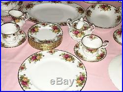 Royal Albert Old Country Roses Porcelain Bone China 1962 57 Pcs Dinner Set for 8