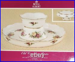 Royal Albert Old Country Roses Porcelain Dual Use Cake Plate Or Chip & Dip NIB