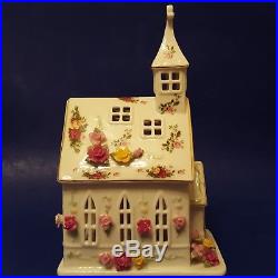 Royal Albert Old Country Roses Porcelain Electric Church Light. Chapel Figurine