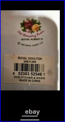 Royal Albert Old Country Roses Porcelain Floral Pitcher & Basin Set brand new