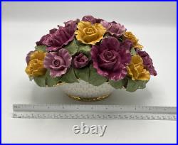 Royal Albert Old Country Roses Porcelain Flower Basket Bouquet Centerpiece Royal Albert Old Country Roses Porcelain Flower Basket Bouquet Centerpiece