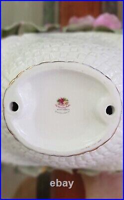 Royal Albert Old Country Roses Porcelain Flower Basket Centerpiece RARE-WithBox