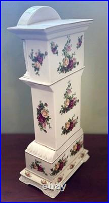 Royal Albert Old Country Roses Porcelain Mantel Clock, Mini Grandfather Clock