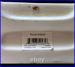 Royal Albert Old Country Roses Porcelain Mantel Clock, Mini Grandfather Clock